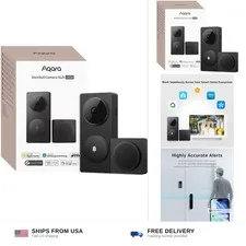 Aqara Smart Doorbell Camera G410 with Chime, HomeKit Secure Video, Black | 2K...