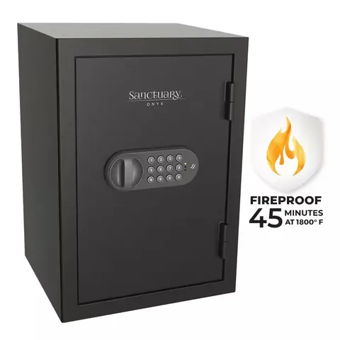 Onyx 1.34 Cu. Ft. Fireproof Home and Office Safe with Electronic Lock, Matte Bla