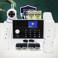 HOMSECUR APP Controlled Wireless&Wired 4G Burglar Alarm System+PIR+5*Door Sensor