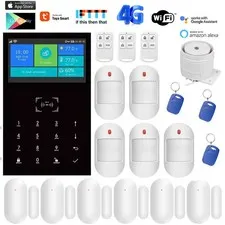 Tuya WiFi+4G GSM SMS Wireless Home Security Alarm System+Amazon Alexa+Google