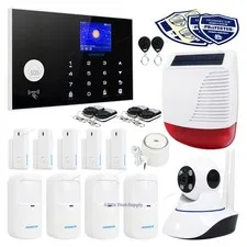 HOMSECUR Wireless 4G Burglar Alarm System+Wireless Solar Outdoor Flash Siren