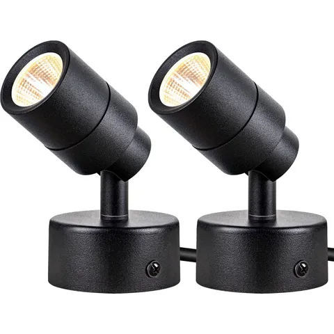 SUNVIE 2 Pack LED 120V SpotLights Indoor, 3W Up Lights Floor 2 Pack, Black