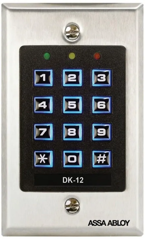 DK-12 Digital Keypad System with Illuminated Keys, Satin Stainless Steel Fini...
