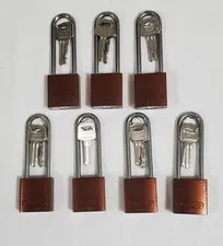 Lot of 7 Abus Lock 72/40HB75 Aluminum Safety Lockout Padlock Keyed Alike 