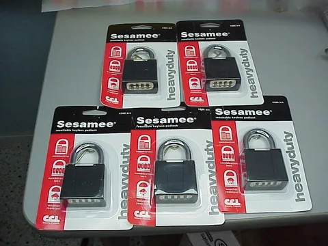 5-PACK Sesamee Resettable Keyless Weather Resistant Padlock K500 3/4