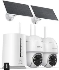 COOAU 4MP Solar Security Cameras Wireless 64GB Local Storage Outdoor Camera