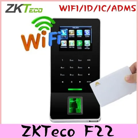 ZKTeco F22 TCP/IP IC/ID WiFi/ADMS Biometric Fingerprint Access Time Attendance