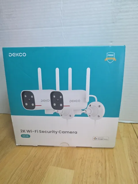 DEKCO DC4L 2K Wi-Fi Security Camera System 2 Cameras Indoor/Outdoor #FB5
