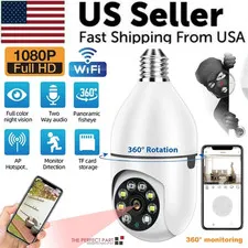360 Light Bulb Camera 1080P WiFi Wireless Security IP Camera Night Vision E27