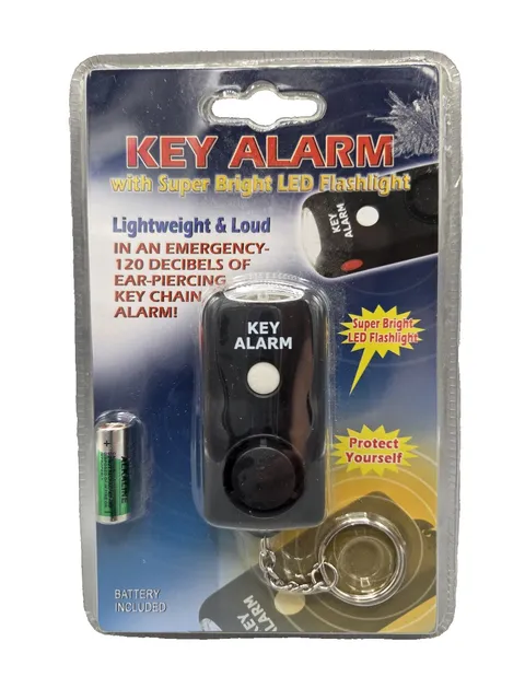 Lightweight 120-dB Keychain ALARM With Flashlight