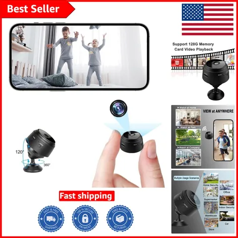 Elegant 1080P Mini WiFi Camera with 150° Ultra-Wide View for Home Security