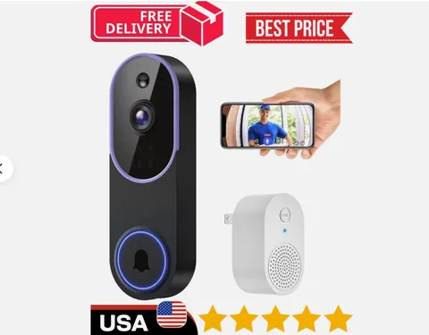 WiFi Ring Doorbell 1080P HD Security Camera Wireless Door Bell Camera With Chime