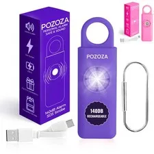 140dB Loudest USB-C Rechargeable Personal Alarm Keychain for Women – Low B