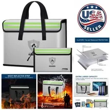 Fireproof Silicone Document Case & Money Bag - 5" High, 8.75" x 6" Bag Included