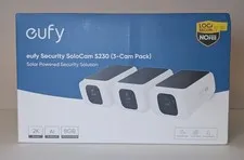 eufy Security SoloCam S230 (3-Cam Pack) 2K Solar Wireless Outdoor Cameras.