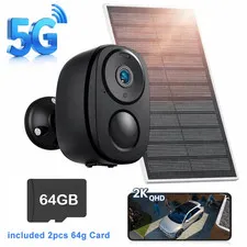 Solar Security Camera Wireless Outdoor - FHD 2K Battery Powered Cameras for Home
