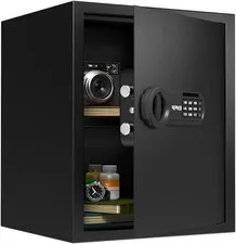 Digital Keypad Safe Box - Steel Alloy Lock Box for Home, Office & Jewelry Storag