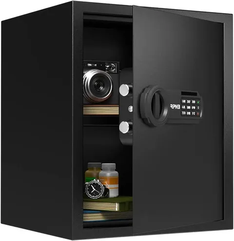 Digital Keypad Safe Box - Steel Alloy Lock Box for Home, Office & Jewelry Storag