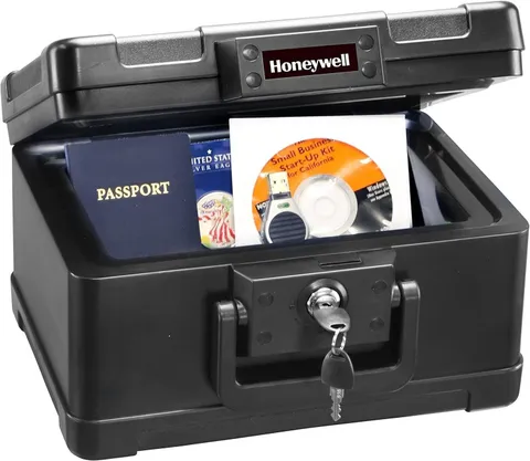 0.15 Cu Ft Fireproof Safes Box Door Locks Small Safe Box Chest for Home Black