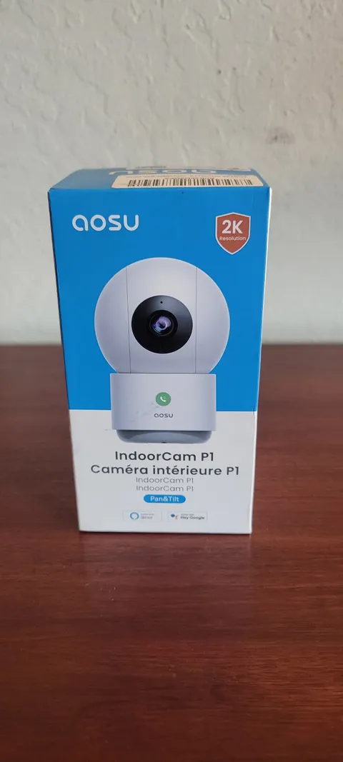 AOSU 2K Indoor Smart Security Camera with 360° PTZ Smart Motion Tracking - White