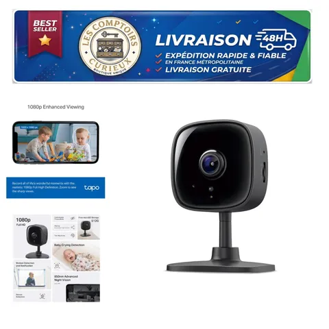 1080p Indoor Security Camera WiFi Baby Pet Monitor Night Vision