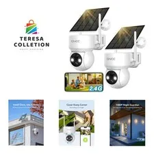 Innovative Solar Wireless Cameras with Color Night Vision - Home Security Duo