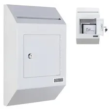 DuraBox Large Gray Metal Wall Mount Drop Slot Safe, with Keys (W300-GY)