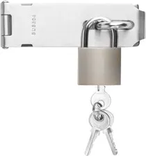 1 Set Stainless Steel Padlock Hasp, Door Hasp Latch Locks, Padlock Silver 1