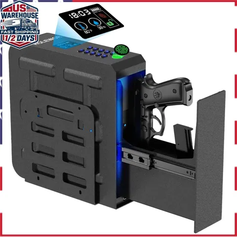 HOLEWOR Biometric Gun Safe for Handgun, Quick Access, Wall Mount