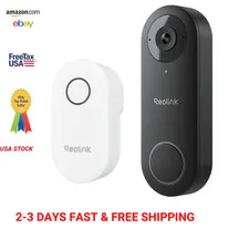Video Doorbell WiFi 2K Wired Camera 4:3 Wide View Outdoor Home Security No