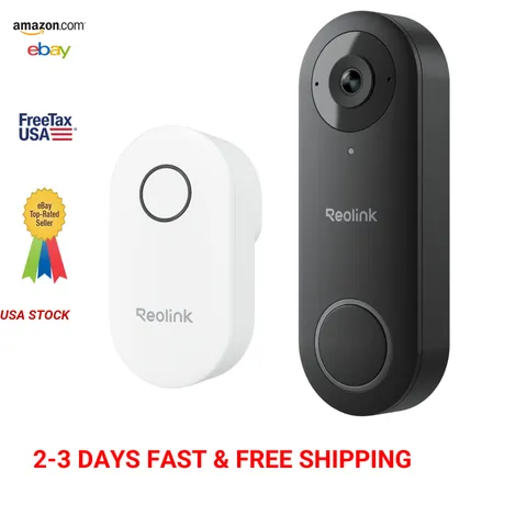 Video Doorbell WiFi 2K Wired Camera 4:3 Wide View Outdoor Home Security No