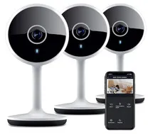 Geeni Vivid 3 Pack 1080p HD Smart Wi-Fi Security Camera System w Voice Control