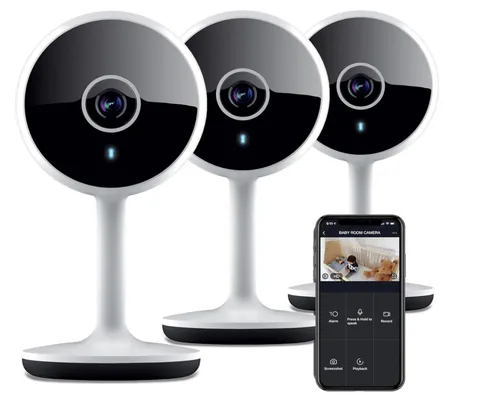 Geeni Vivid 3 Pack 1080p HD Smart Wi-Fi Security Camera System w Voice Control