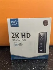 eufy Smart Wi-Fi Video Doorbell 2K Battery Operated/Wired with Chime - White
