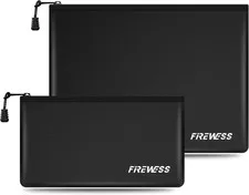 Fireproof Document Bag -2 Pack 13.4"x10" and 11"x6" Non-Itchy Fireproof Money Ba