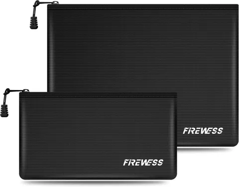Fireproof Document Bag -2 Pack 13.4"x10" and 11"x6" Non-Itchy Fireproof Money Ba