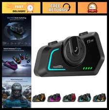 Motorcycle Intercom Headset V5.4 - 6-Way, Music Sharing, Noise Cancellation, FM