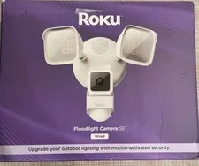 Roku Smart Home Floodlight Camera SE Wi-Fi Connected, Wired Surveillance Camera
