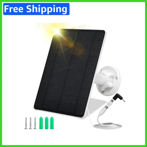 Weatherproof 5W Solar Panel for Battery-Powered Cameras - Adjustable Mounting