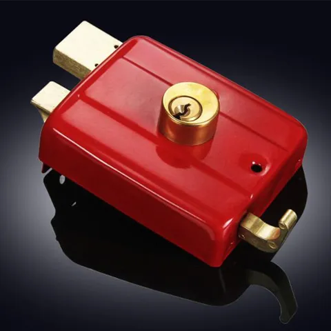 Old Cast Iron Anti-theft Exterior Door Lock Red Door Lock Multiple Safety Lock