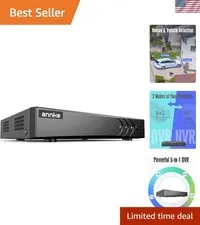 Hybrid 5-in-1 3K H.265+ Security DVR - AI Alerts & 10 Channel Support for Homes