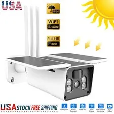 IP Camera Night Vision HD 1080P Wireless Solar Power WiFi Outdoor Home Security