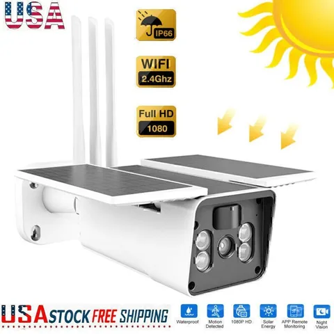 IP Camera Night Vision HD 1080P Wireless Solar Power WiFi Outdoor Home Security