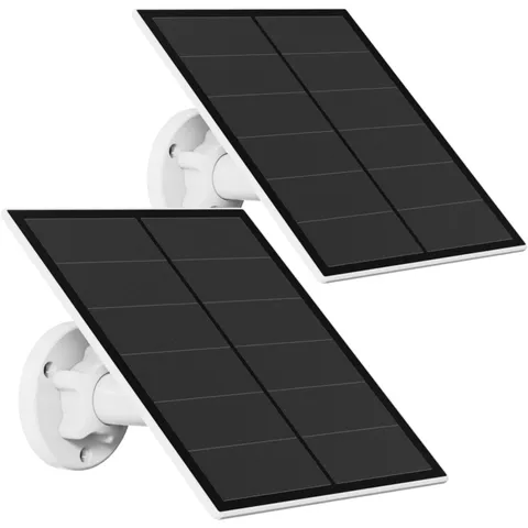 Monocrystalline USB Solar Panel for Battery Cameras - 5W, 9.8ft Cable, 2 Pack