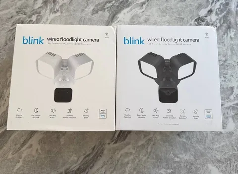 Blink Wired Floodlight Camera - Smart security 2600 lumens BLACK OR WHITE NEW