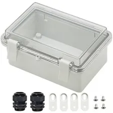 Zulkit Junction Box ABS Plastic 5.9" x 3.9" x 2.8", Grey and Transparent 