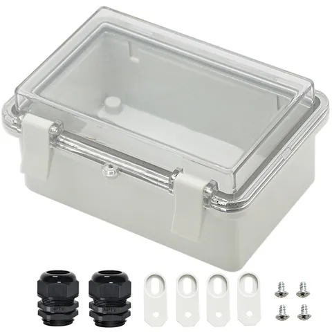 Zulkit Junction Box ABS Plastic 5.9" x 3.9" x 2.8", Grey and Transparent 
