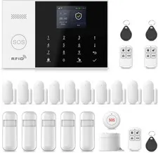Alarm System for Home Security,24Pcs Wifi+Gsm/4G No Monthly Fee Wireless Securit