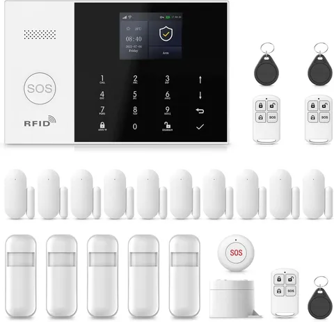 Alarm System for Home Security,24Pcs Wifi+Gsm/4G No Monthly Fee Wireless Securit
