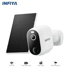 INFIYA 2K Outdoor Home Security Camera Solar Panel Wireless Outdoor 2-Way Audio